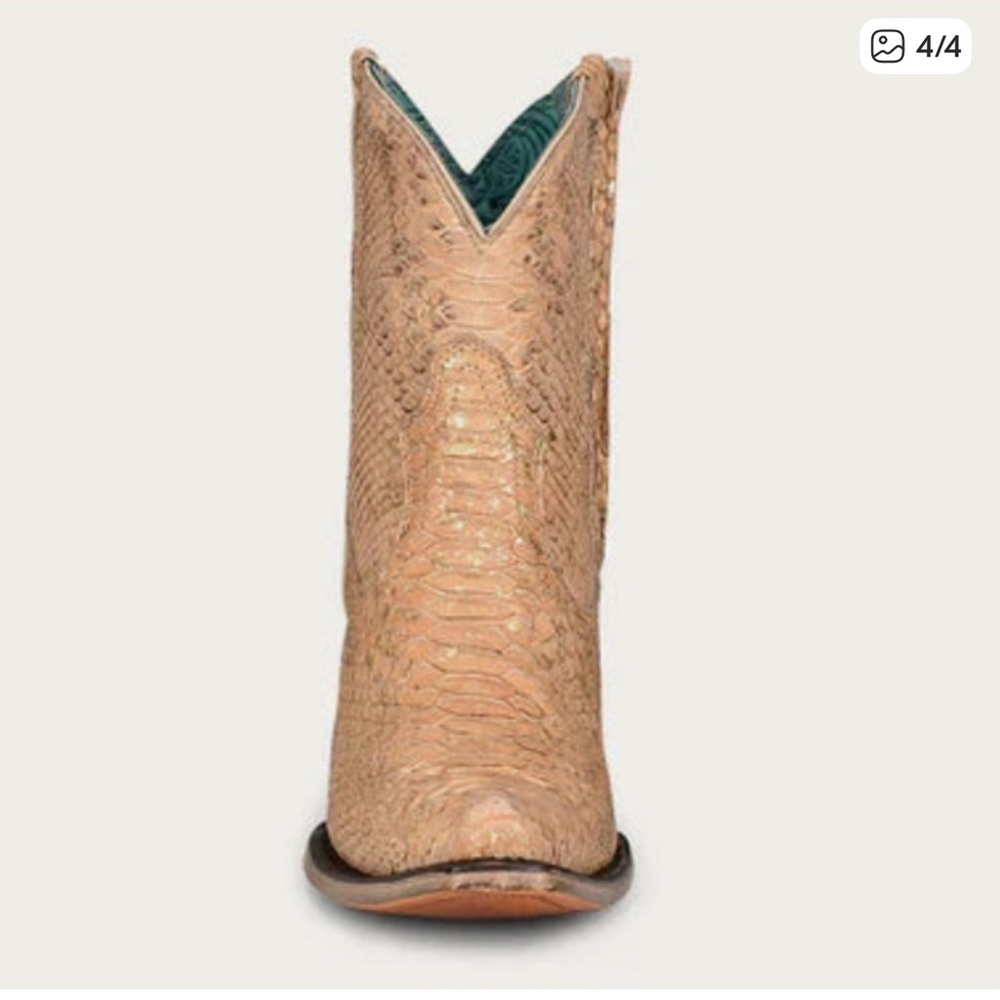 Corral Leather Python Ankle Boots, Western Cowboy… - image 1